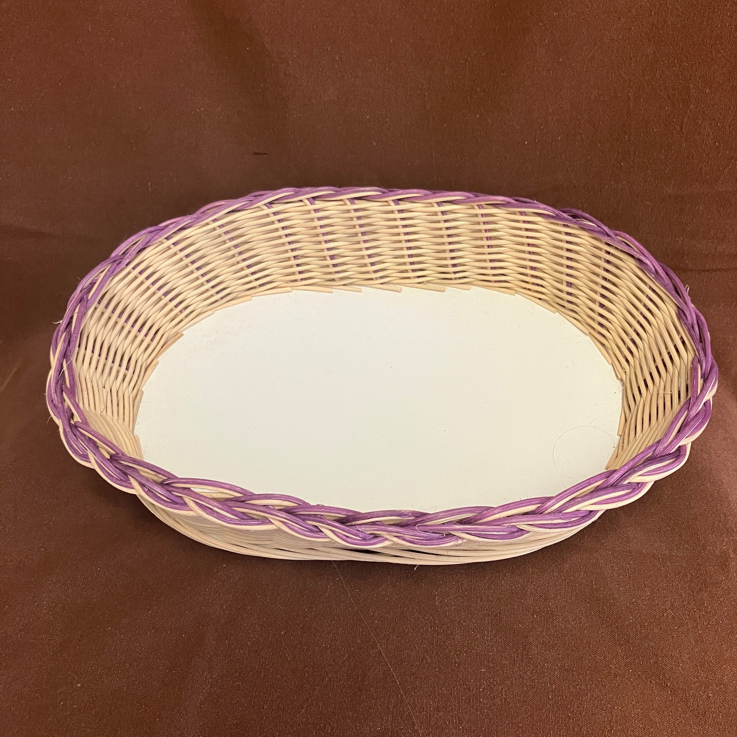 Sada: tác přírodní a příborník s fialovým dekorem - Obrázek 3