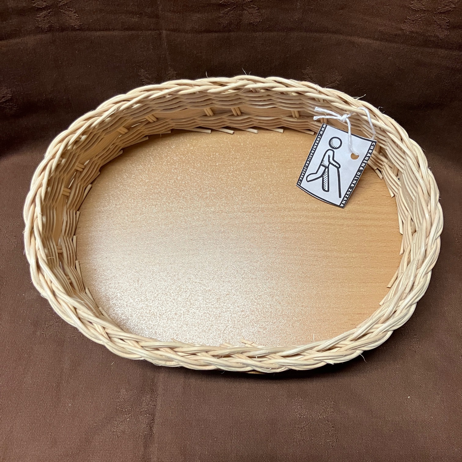 Tác malý přírodní s přírodní šénou a dřevěným srdíčkem - Obrázek 2