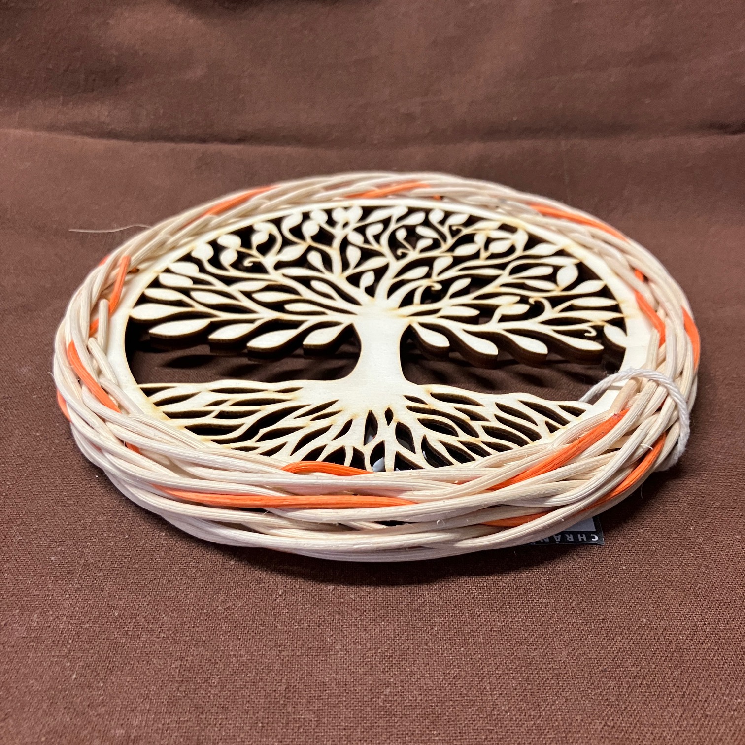 Strom života malý, opletený oranžovým a přírodním pedigem - Obrázek 2