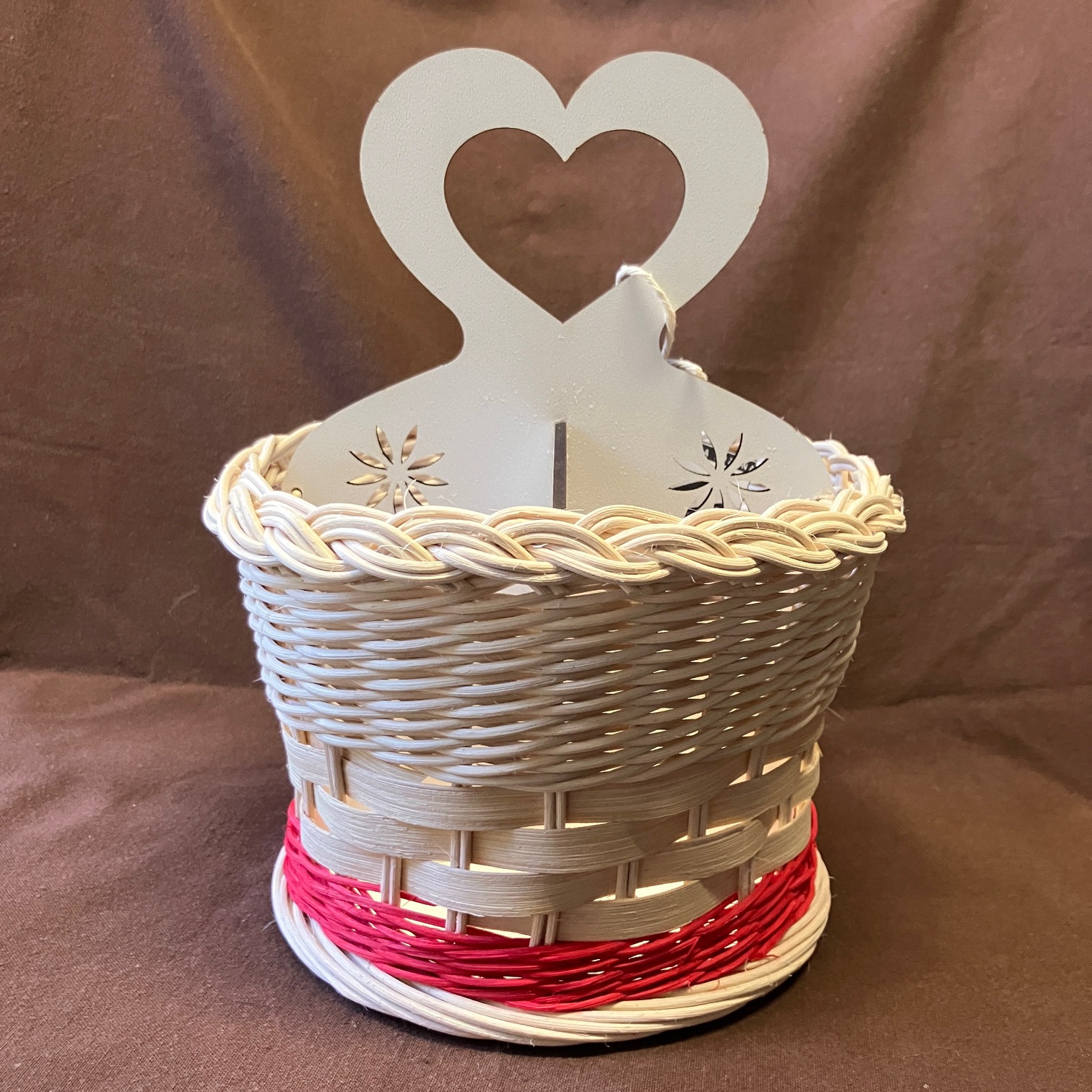 Příborník přírodní s červeným dekorem a přírodní šénou - Obrázek 3