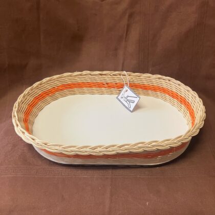 Tác malý přírodní s oranžovým dekorem